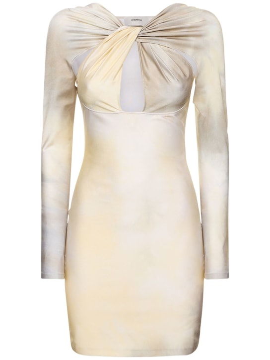 Coperni: Twisted cutout jersey mini dress - White - women_0 | Luisa Via Roma