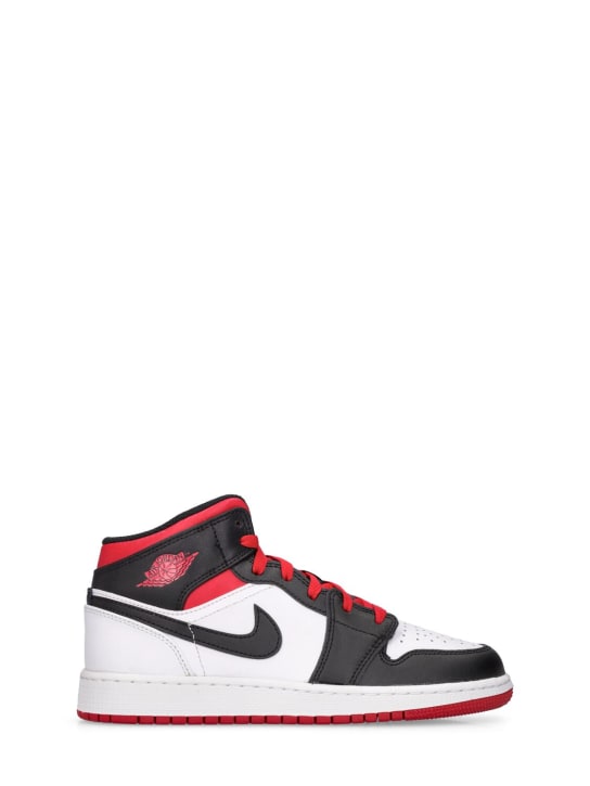 Nike: Sneakers "Air Jordan 1 Mid" - White/Gym Red-b - kids-boys_0 | Luisa Via Roma
