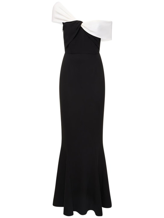 Roland Mouret: Vestido asimétrico de cady stretch - Negro - women_0 | Luisa Via Roma