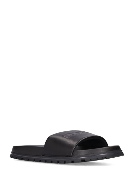 Marc Jacobs: Leather slide sandals - Black - women_1 | Luisa Via Roma