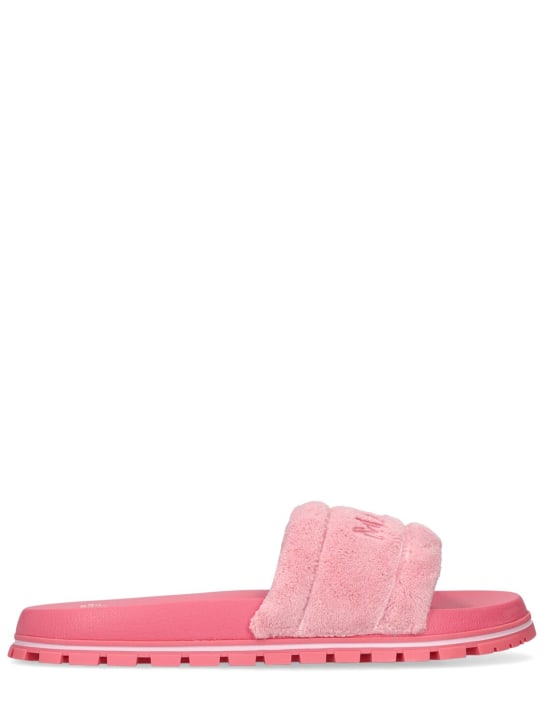Marc Jacobs: Terry faux shearling sandals - Pink - women_0 | Luisa Via Roma