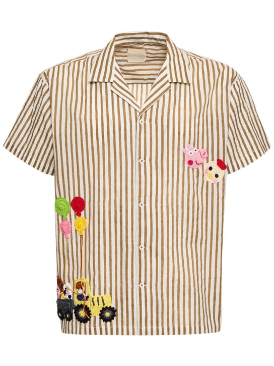 Harago: Camisa de manga corta de algodón - Multicolor - men_0 | Luisa Via Roma
