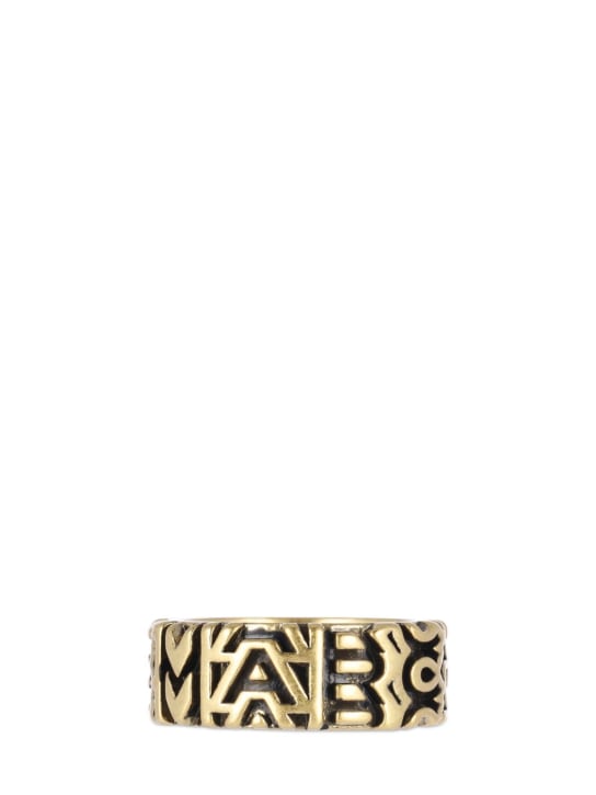 Marc Jacobs: Monogram engraved ring - Aged Gold - women_1 | Luisa Via Roma
