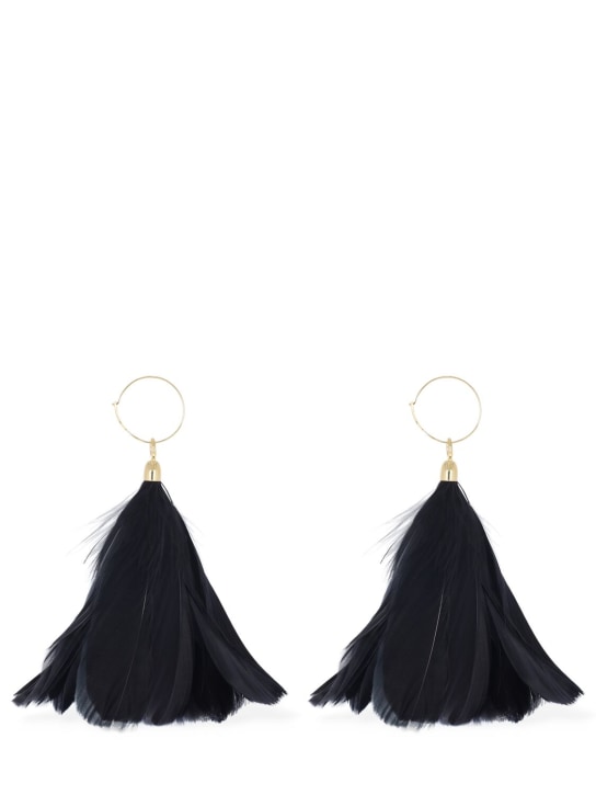 Jil Sander: Fickle 1 pendant earrings - Black/Gold - women_0 | Luisa Via Roma