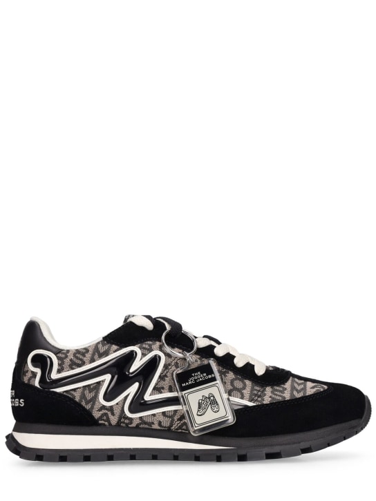 Marc Jacobs: The Monogram cotton blend sneakers - Black/White - women_0 | Luisa Via Roma