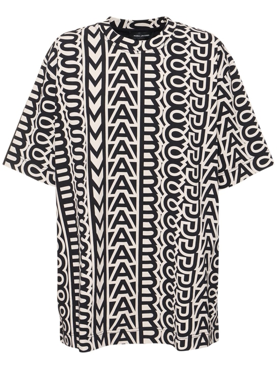 Marc Jacobs: The Big Monogram cotton t-shirt - Siyah/Beyaz - women_0 | Luisa Via Roma