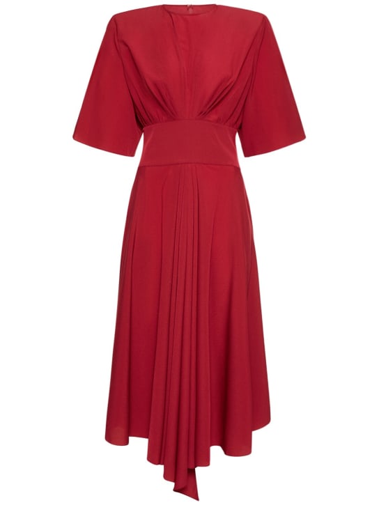 Alexandre Vauthier: Shiny jersey midi dress - Dark Red - women_0 | Luisa Via Roma