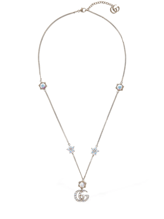 Gucci: GG marmont brass necklace - Gold/Crystal - women_0 | Luisa Via Roma