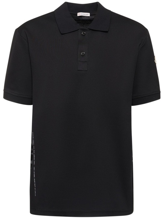 Moncler Genius: Moncler x FRGMT cotton piqué polo shirt - Black - women_0 | Luisa Via Roma