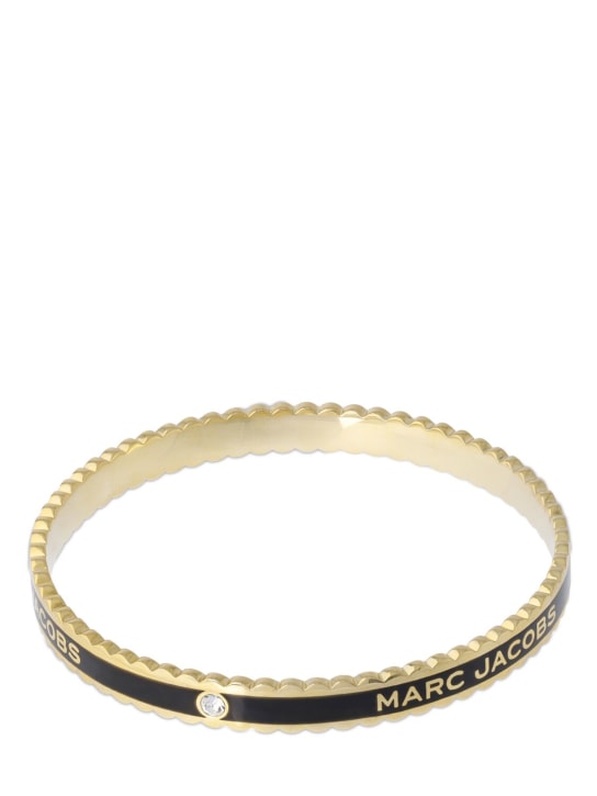 Marc Jacobs: The Medallion scalloped bangle bracelet - Black/Gold - women_1 | Luisa Via Roma