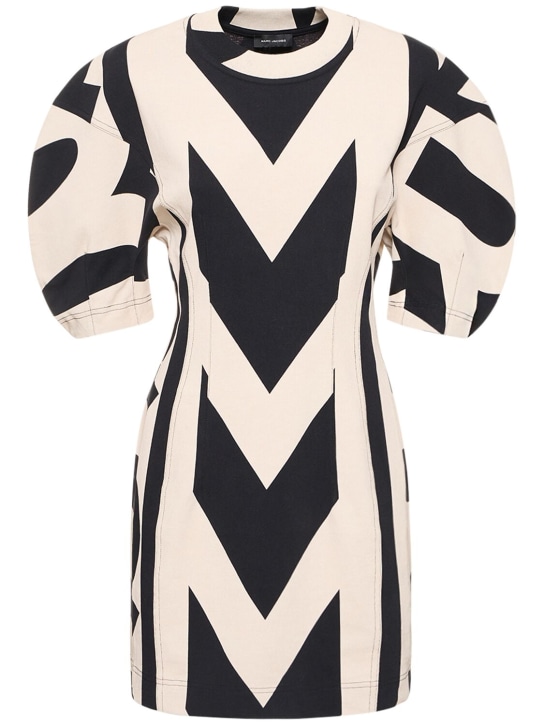Marc Jacobs: Vestido de algodón Monogram - Negro/Blanco - women_0 | Luisa Via Roma