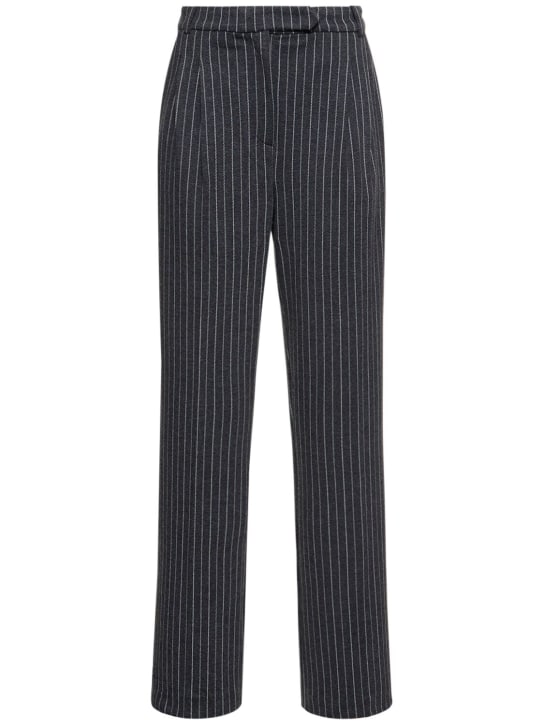 Designers Remix: Hose aus Technomischung „Zoe“ - Dunkelgrau/Weiß - women_0 | Luisa Via Roma