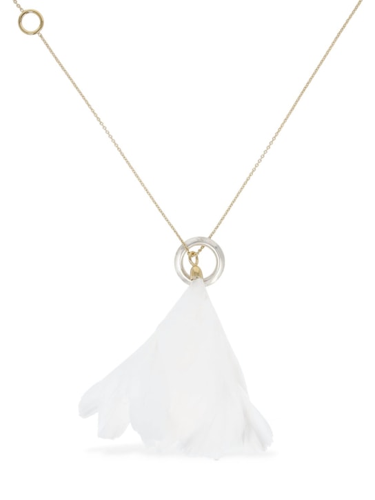 Jil Sander: Fickle 3 long necklace - White/Gold - women_0 | Luisa Via Roma