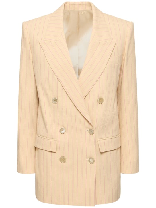 Isabel Marant: Nevim striped cotton & viscose blazer - Yellow - women_0 | Luisa Via Roma