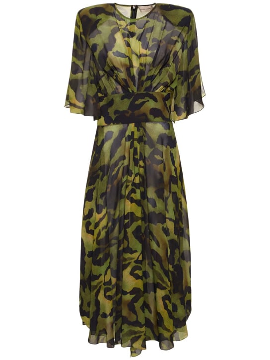 Alexandre Vauthier: Printed georgette long dress - Multicolor - women_0 | Luisa Via Roma