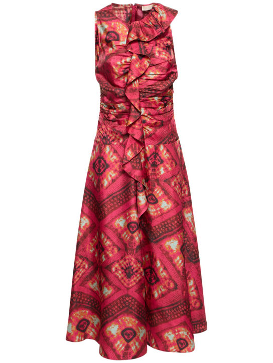 Ulla Johnson: Othella printed silk midi dress - Renkli - women_0 | Luisa Via Roma