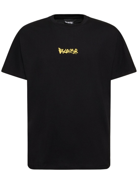 Disclaimer: Logo cotton t-shirt - Black/Yellow - men_1 | Luisa Via Roma