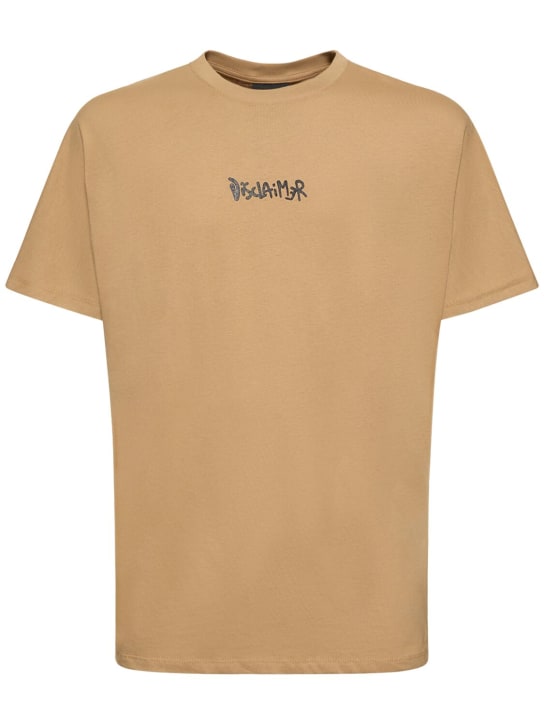 Disclaimer: Logo cotton t-shirt - Braun/Orange - men_1 | Luisa Via Roma