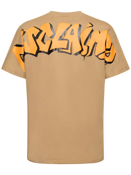 Disclaimer: Logo cotton t-shirt - Braun/Orange - men_0 | Luisa Via Roma
