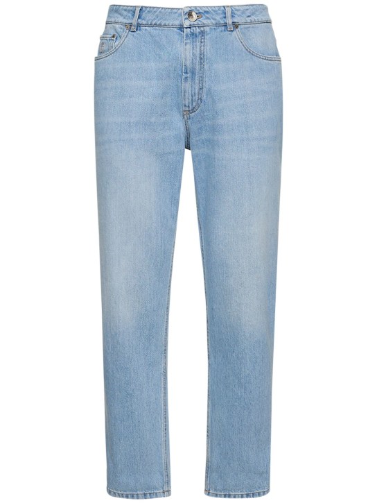 Brunello Cucinelli: Cotton denim straight jeans - men_0 | Luisa Via Roma