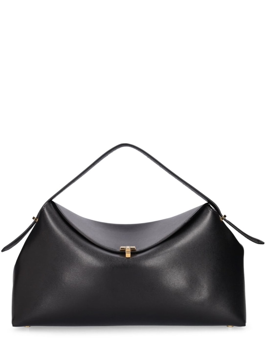 Toteme: T-Lock smooth leather top handle bag - Black - women_0 | Luisa Via Roma