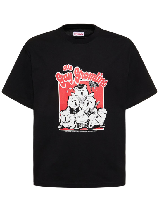 Charles Jeffrey LOVERBOY: T-shirt à manches courtes - Noir/Rouge - men_0 | Luisa Via Roma