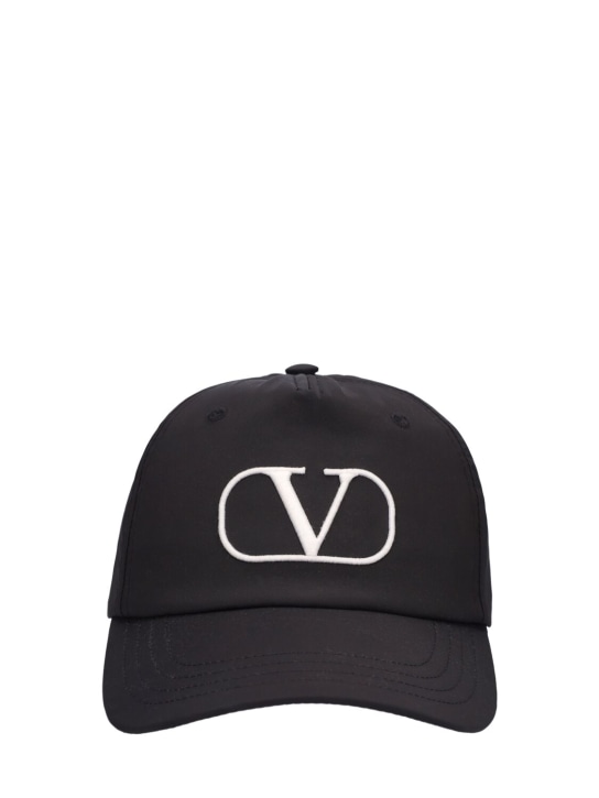 Valentino Garavani: Vlogo signature hat - Black/Beige - men_0 | Luisa Via Roma