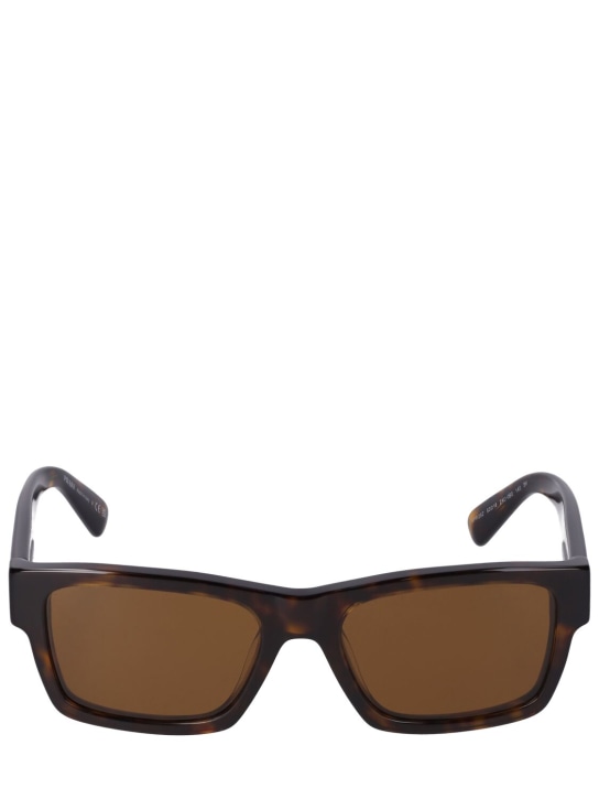 Prada: Heritage squared acetate  sunglasses - Havana/Brown - men_0 | Luisa Via Roma