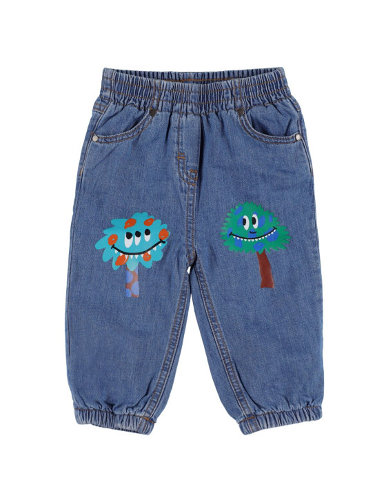 Stella Mccartney Kids: Jeans de denim de algodón estampado - Denim - kids-boys_0 | Luisa Via Roma