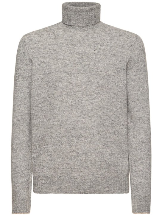 Brunello Cucinelli: Wool blend turtleneck sweater - Grey - men_0 | Luisa Via Roma