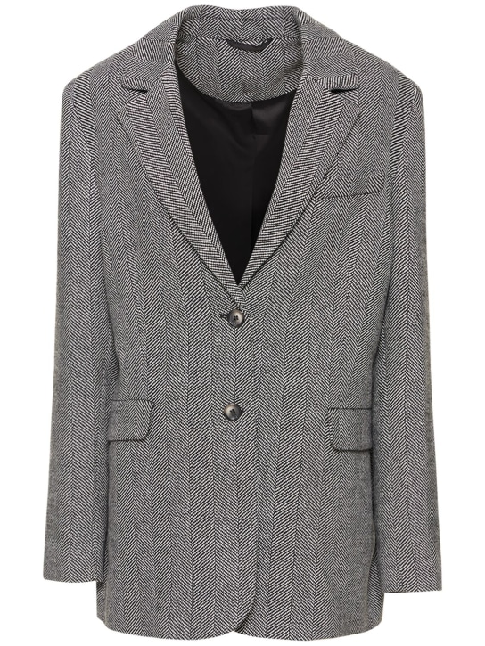 Designers Remix: Greyson wool blend blazer - Black/White - women_0 | Luisa Via Roma