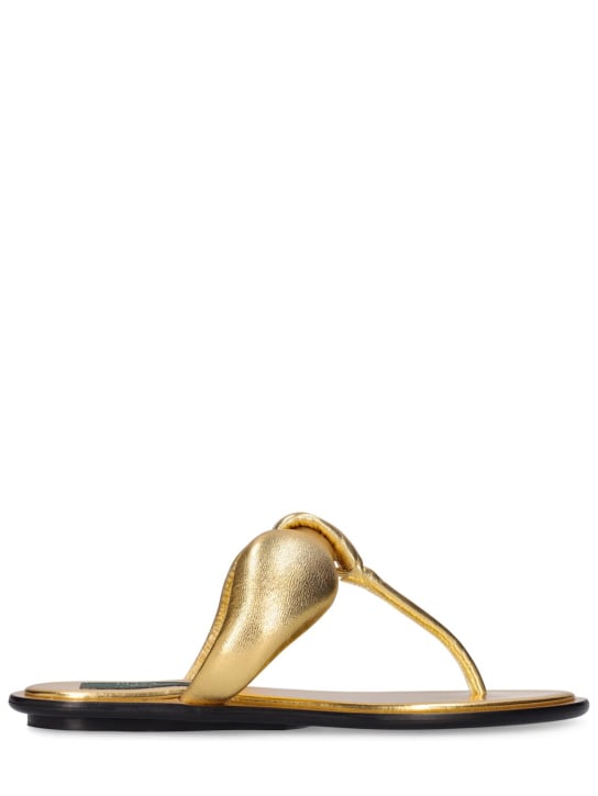 Pucci: 10mm hohe Zehensteg-Sandalen aus laminiertem Leder - Gold - women_0 | Luisa Via Roma