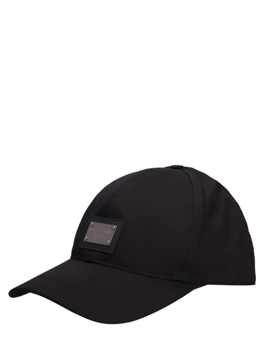 Dolce&Gabbana: Logo plaque baseball hat - Black - men_1 | Luisa Via Roma