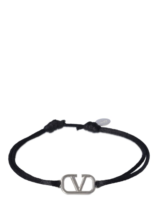 Valentino Garavani: V logo signature adjustable bracelet - men_0 | Luisa Via Roma