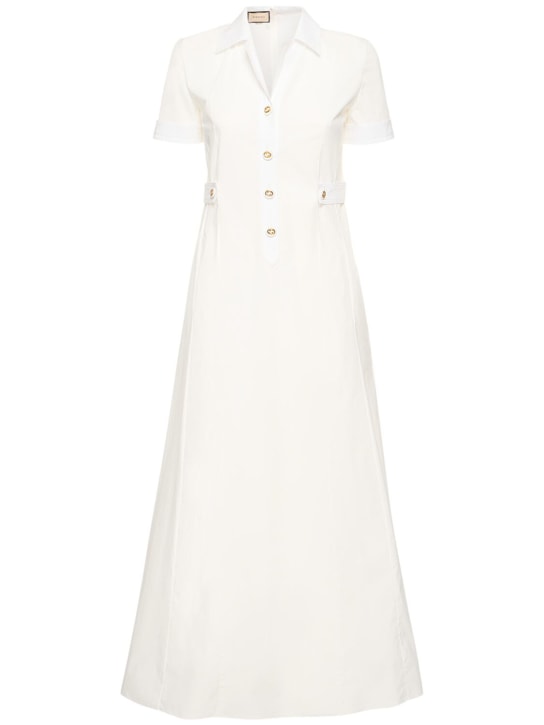 Gucci: Kleid aus Baumwollpopeline - Weiß - women_0 | Luisa Via Roma