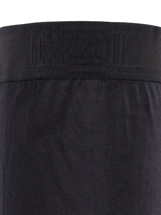 Wolford: Satin De Luxe 100 shimmer stockings - Black - women_1 | Luisa Via Roma