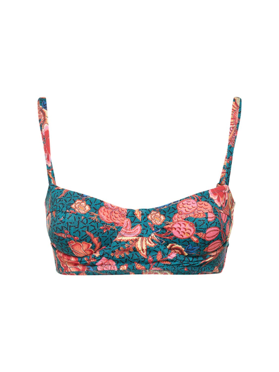 Ulla Johnson: Zahara printed stretch tech bikini top - Multicolor - women_0 | Luisa Via Roma
