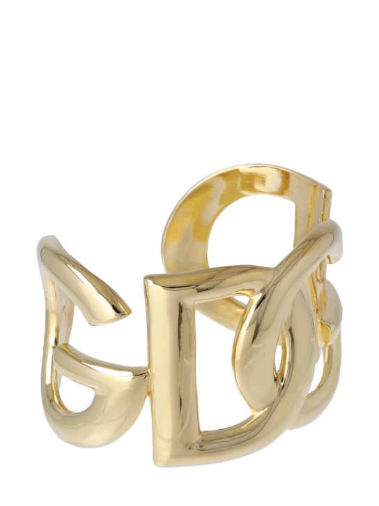 Dolce&Gabbana: Bracciale rigido con logo - Oro - women_1 | Luisa Via Roma