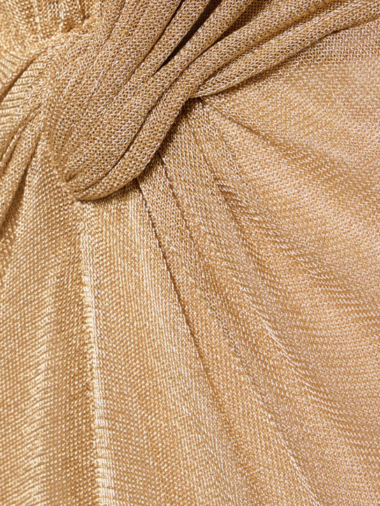 Costarellos: Hedy jersey lurex knotted long dress - women_4 | Luisa Via Roma