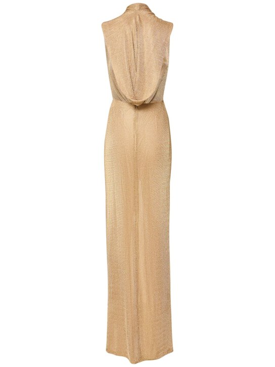 Costarellos: Hedy jersey lurex knotted long dress - women_5 | Luisa Via Roma