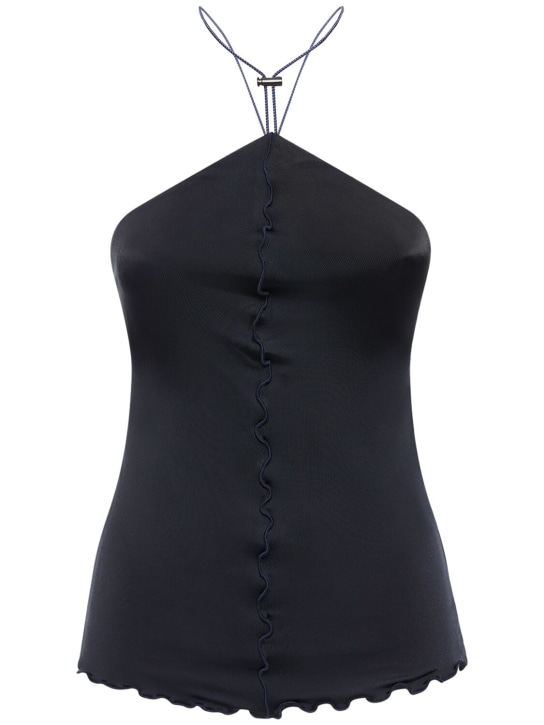 Et Ochs: 抽绳平纹针织绕颈上衣 - 黑色 - women_0 | Luisa Via Roma