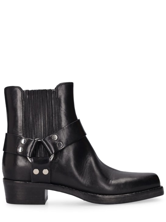 40mm Leather cowboy ankle boots - Thumbnail 1