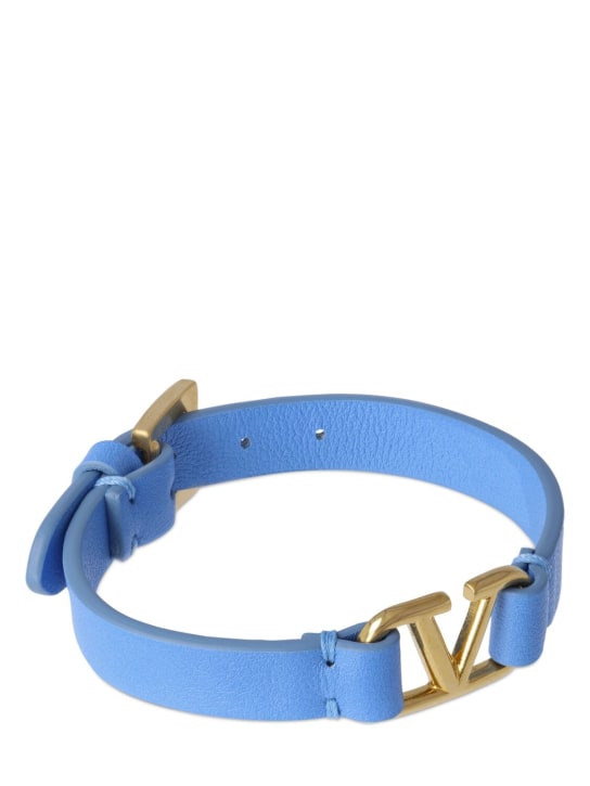 Valentino Garavani: Bracelet en cuir V Logo - Denim - women_1 | Luisa Via Roma