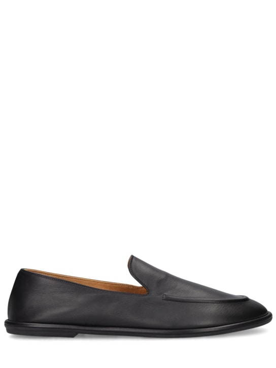 The Row: Canal leather loafers - Siyah - women_0 | Luisa Via Roma