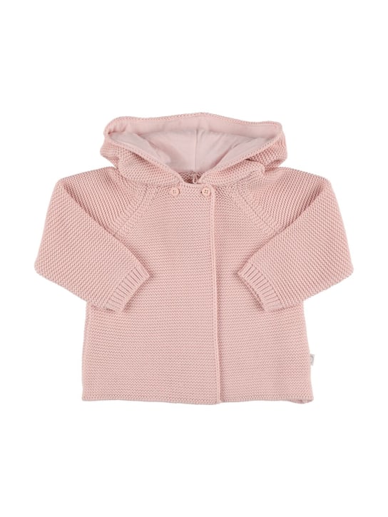 Stella Mccartney Kids: Organic cotton knit hooded cardigan - Pink - kids-girls_0 | Luisa Via Roma