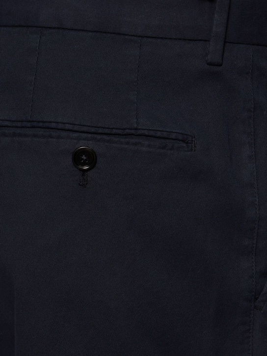 Zegna: Pantalon en coton premium - Bleu Marine - men_1 | Luisa Via Roma