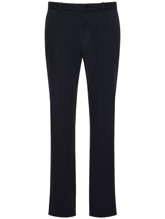 Zegna: Premium cotton pants - Lacivert - men_0 | Luisa Via Roma