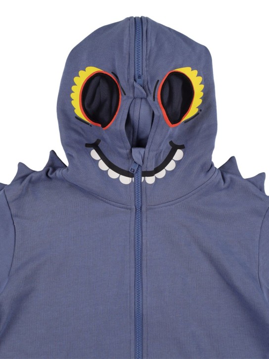 Stella Mccartney Kids: Printed organic cotton zip-up hoodie - Blue - kids-boys_1 | Luisa Via Roma