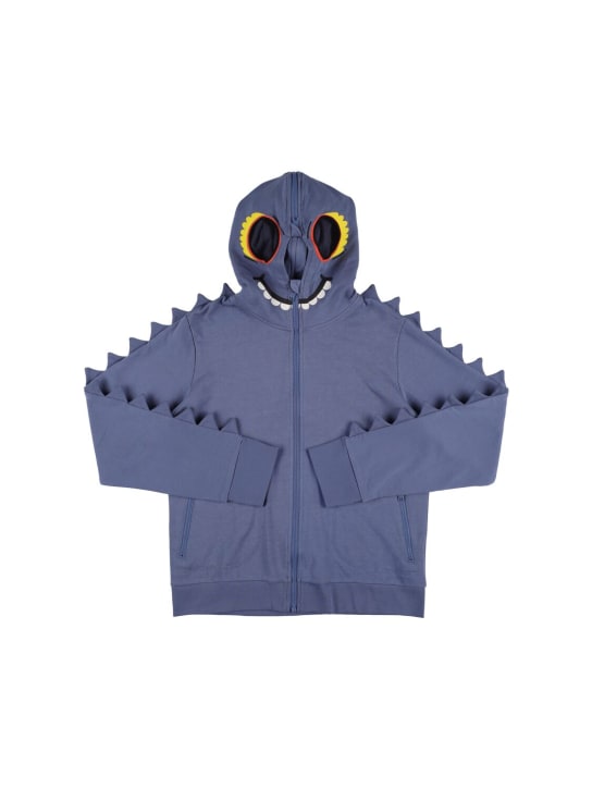 Stella Mccartney Kids: Printed organic cotton zip-up hoodie - Blue - kids-boys_0 | Luisa Via Roma