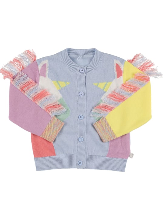 Stella Mccartney Kids: Unicorn organic cotton knit cardigan - Multicolor - kids-girls_0 | Luisa Via Roma